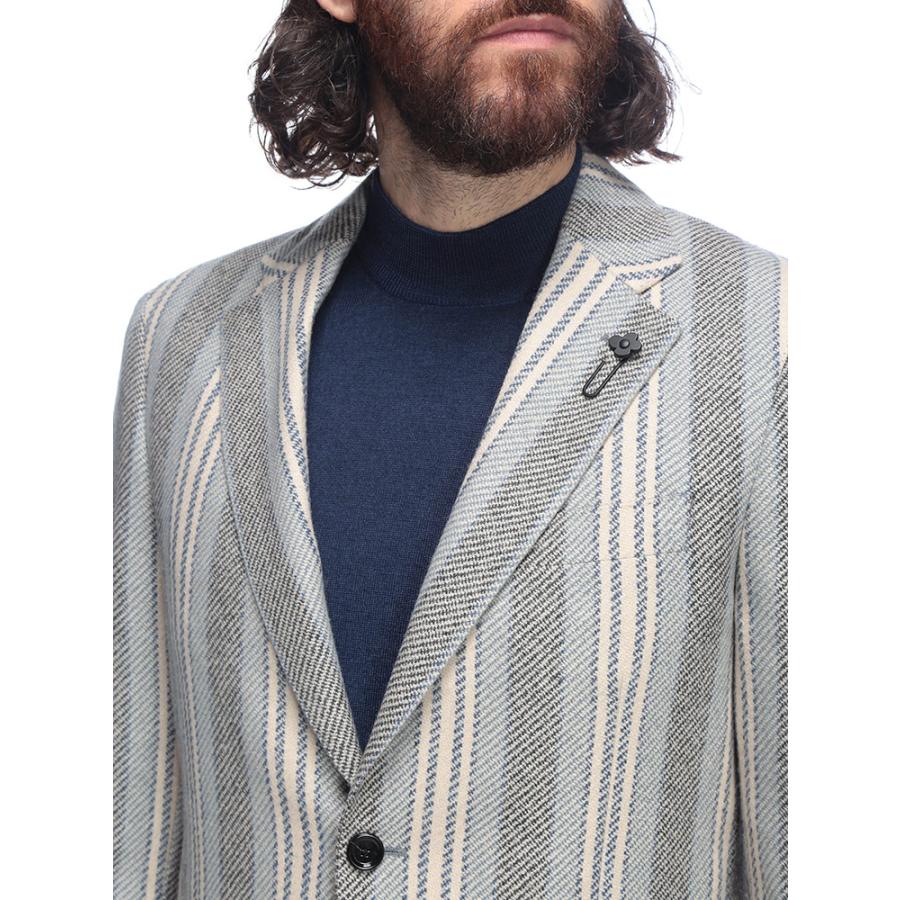ラルディーニ LARDINI カジュアルジャケット ストレッチ ウール ストライプ シングル ジャケット LD528IF65536 メンズの画像