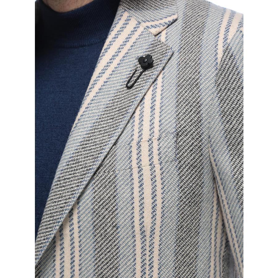 ラルディーニ LARDINI カジュアルジャケット ストレッチ ウール ストライプ シングル ジャケット LD528IF65536 メンズの画像