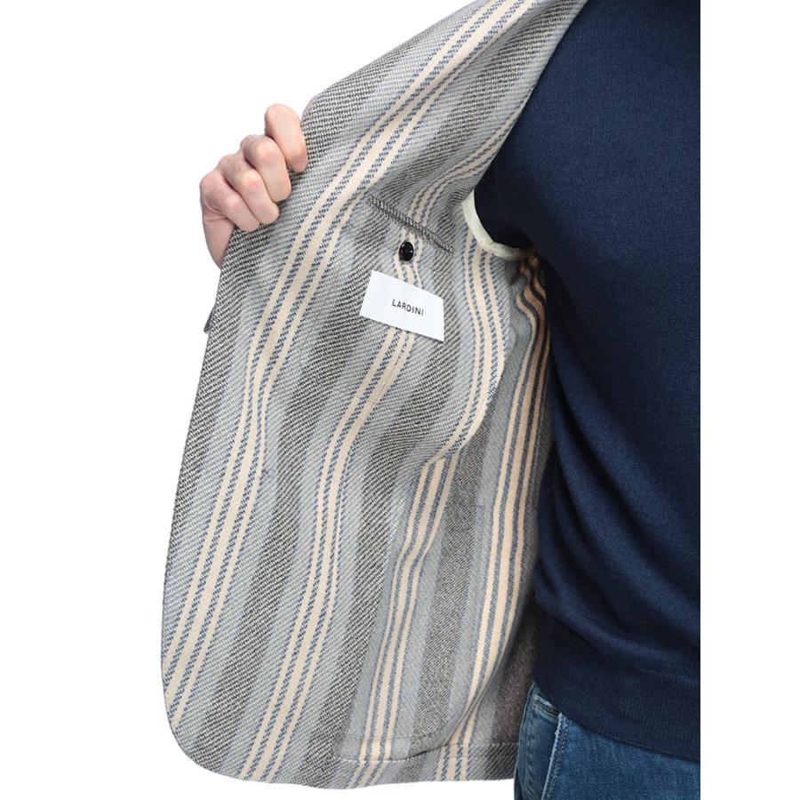 ラルディーニ LARDINI カジュアルジャケット ストレッチ ウール ストライプ シングル ジャケット LD528IF65536 メンズの画像