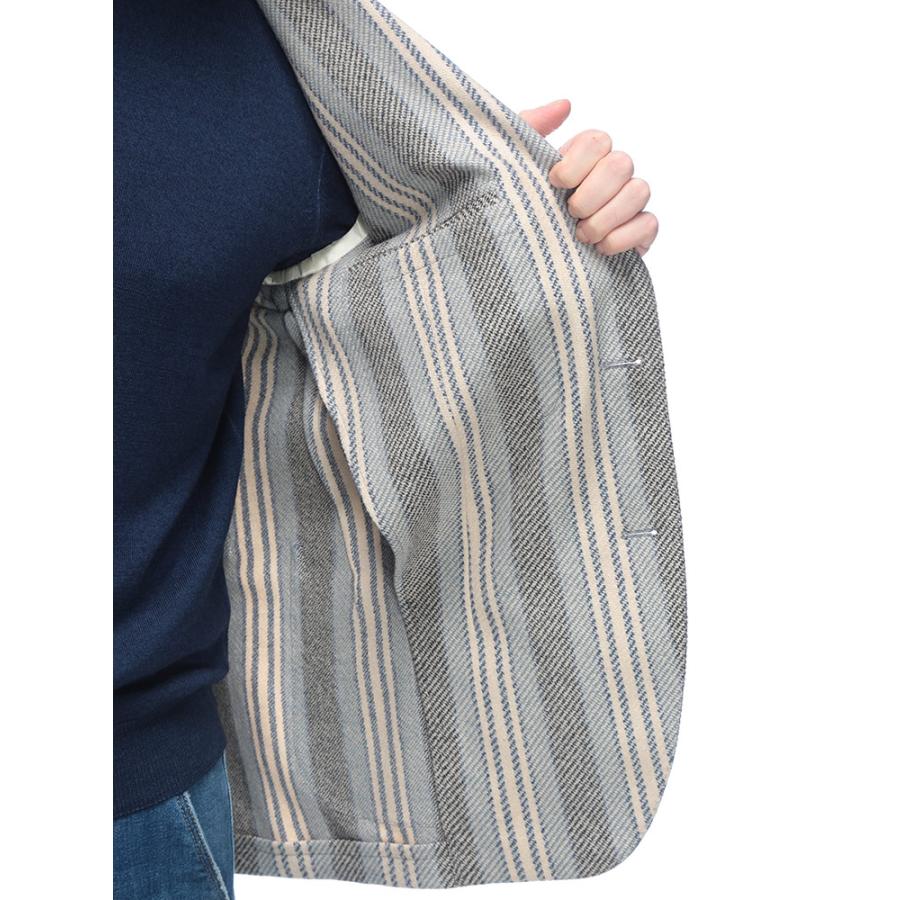 ラルディーニ LARDINI カジュアルジャケット ストレッチ ウール ストライプ シングル ジャケット LD528IF65536 メンズの画像