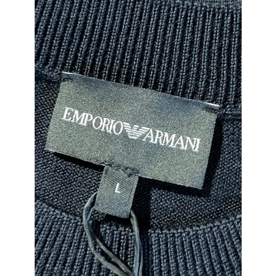 エンポリオアルマーニ ロゴ入りニットセーター 薄手 ブラック 3XL EMPORIO ARMANI エンポリオアルマーニ ニット トップス イーグルパッチ