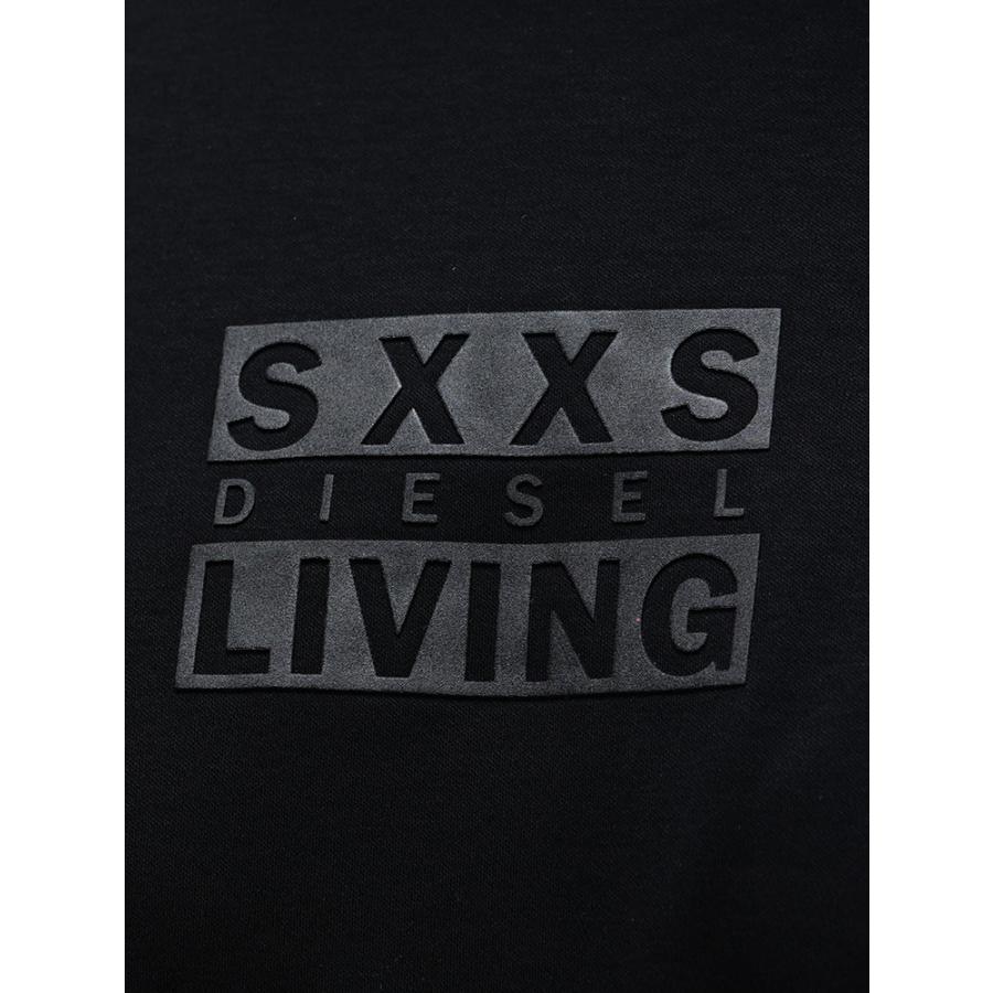 DIESEL ブラック トップス　Mサイズ DIESEL（ディーゼル） ロンT メンズ ロゴ バックBOXロゴ プリント