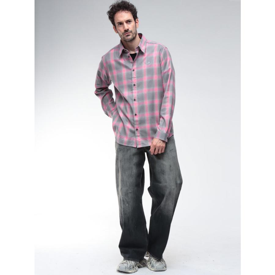 【DIESEL 】オーバルD刺繍 チェック柄 長袖 シャツ DIESEL（ディーゼル） シャツ トップス オーバルD刺繍 チェック柄 長袖