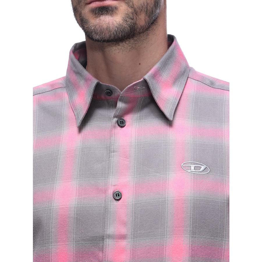 DIESEL（ディーゼル） シャツ トップス オーバルD刺繍 チェック柄 長袖