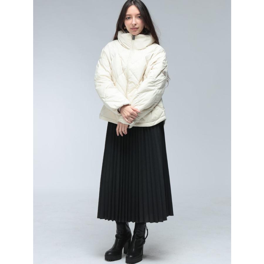 ピレネックス ダウン ブルゾン レディース PYRENEX ロゴ ボリュームネック キルティング ミドル丈 ダウンジャケット ADELE アデル PNLHWY009 ブランドの画像