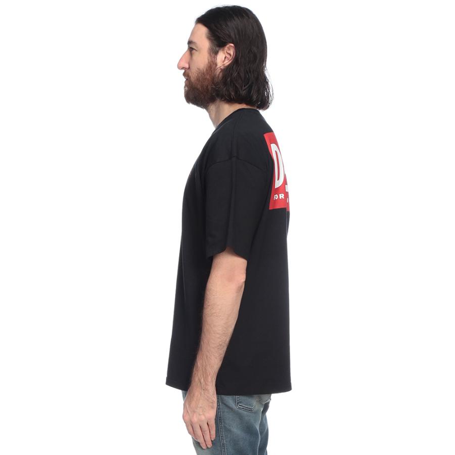 DIESEL ディーゼル 半袖カットソー サイズ:XL コットン/バックプリント    ブラック メンズ / 241019000948 DIESEL（ディーゼル） Tシャツ メンズ ロゴ バックロゴ プリント