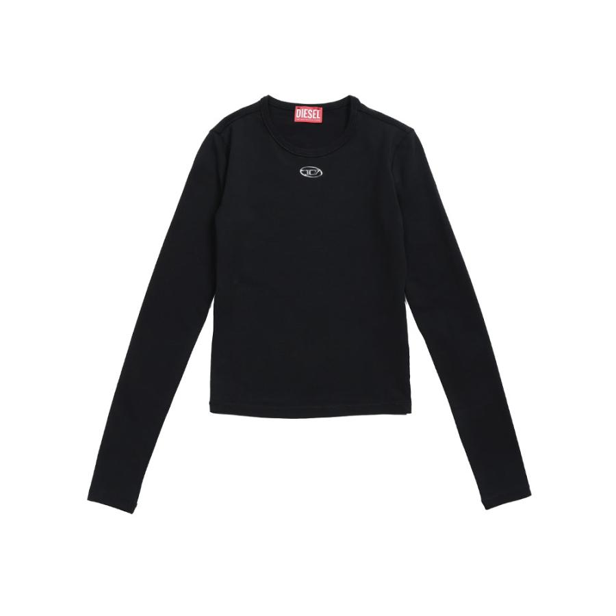 超美品　DIESEL ディーゼル 黒 ロンT 長袖Tシャツ ブラック DIESEL（ディーゼル） ロンT レディース ロゴ オーバルD クルーネック