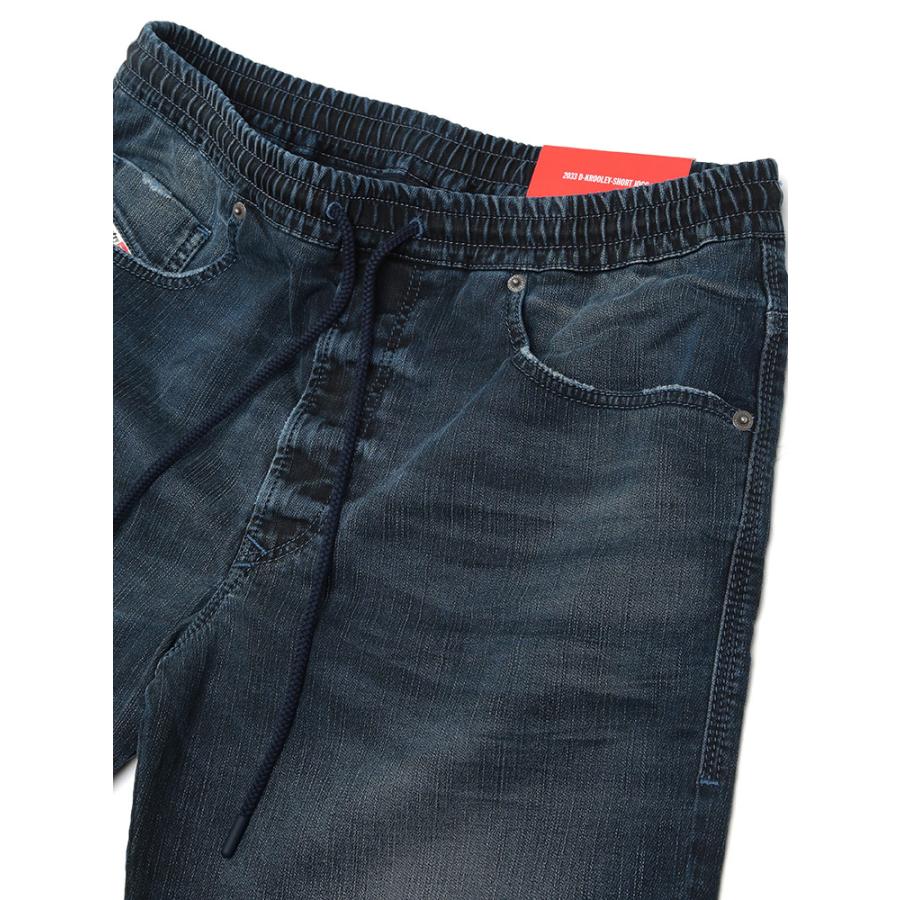 ディーゼル ショーツ メンズ DIESEL ロゴ デニム ジップフライ ウエストコード ジョグジーンズ ショートパンツ JOGG D-KROOLEY DSA1271709N65の画像
