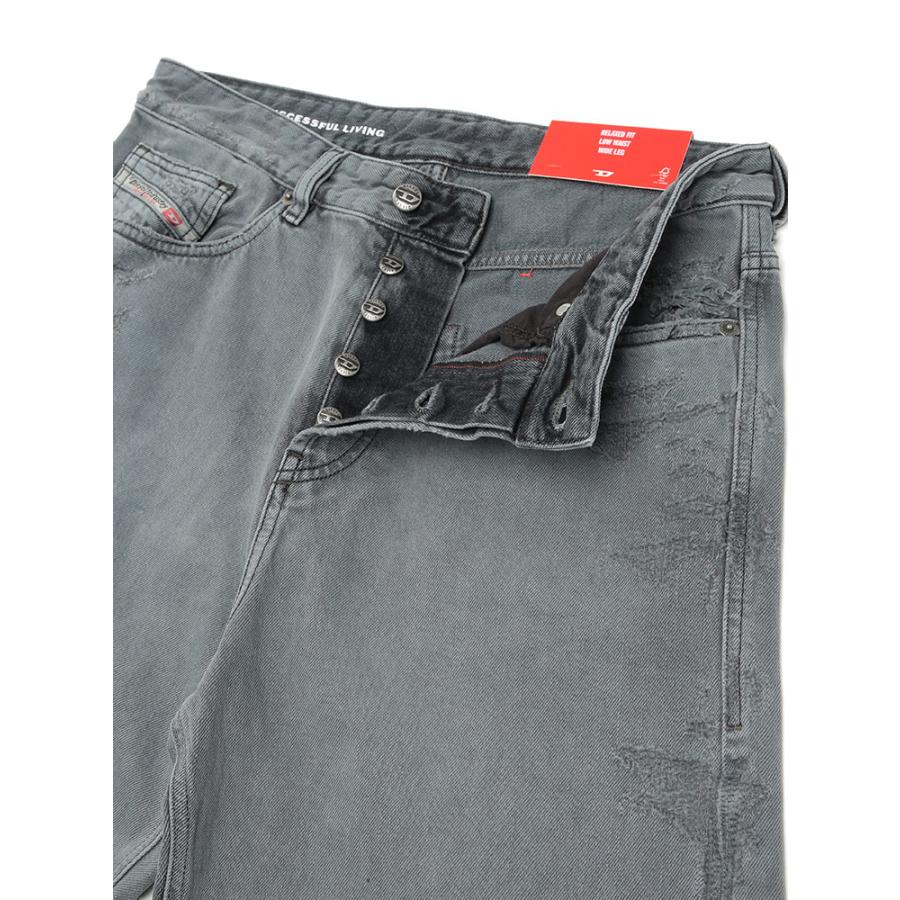DIESEL（ディーゼル） デニムパンツ メンズ ロゴ ダメージ加工 ボタン