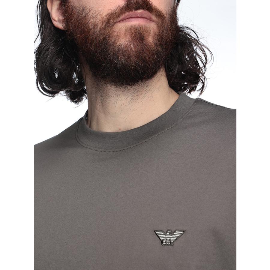 Emporio Armani ダークグレー 長袖カットソー EMPORIO ARMANI エンポリオアルマーニ ロンT メンズ ロゴ ワンポイント