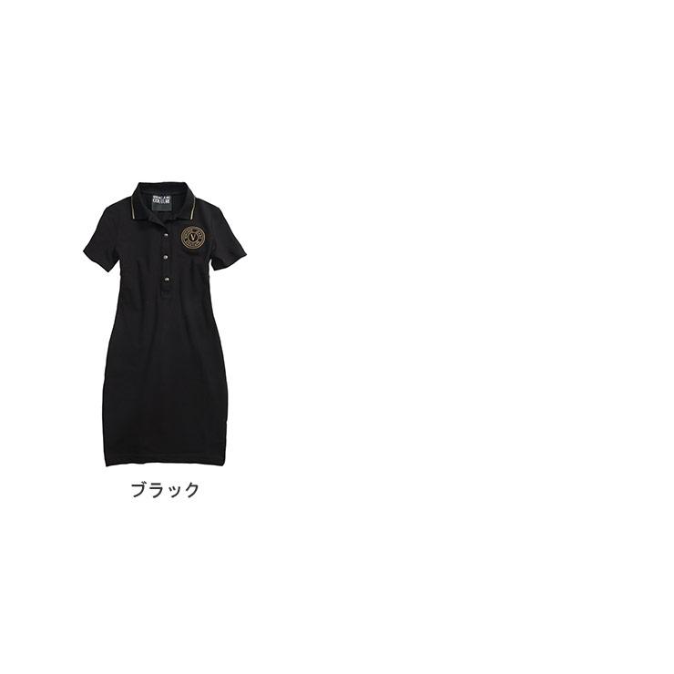 ヴェルサーチェ ヴェルサーチ ワンピース 半袖 レザー ブラック VERSACE JEANS COUTURE ヴェルサーチェ ジーンズ クチュール