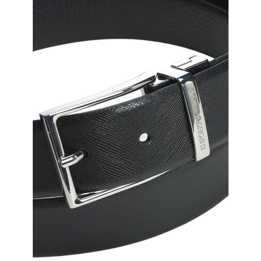 新品 EMPORIO ARMANI 黒 レザーベルト EMPORIO ARMANI エンポリオアルマーニ メンズ ベルト ロゴ