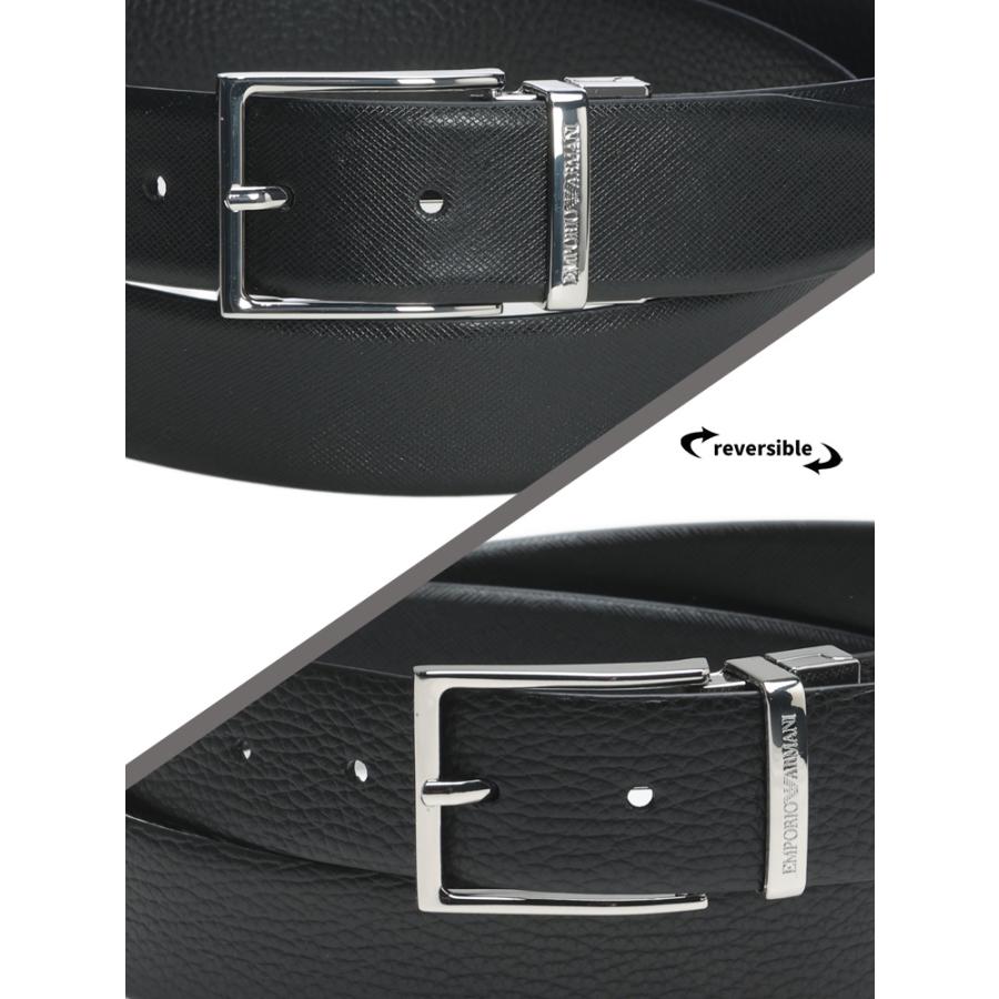 未使用EMPORIO ARMANI／リバーシブルメッシュ型押ベルト EMPORIO ARMANI エンポリオアルマーニ メンズベルト リバーシブル