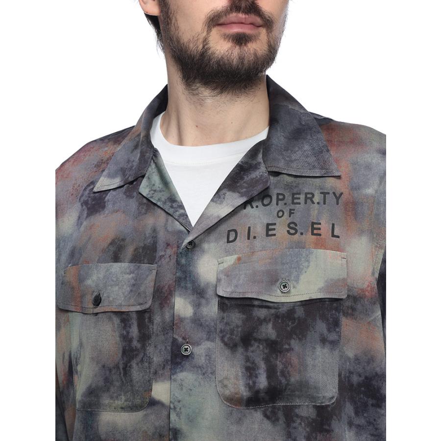 DIESEL（ディーゼル） メンズ シャツ 半袖 ロゴ カモフラージュ