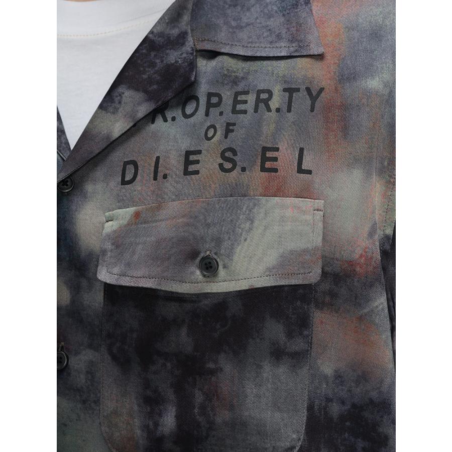 DIESEL（ディーゼル） メンズ シャツ 半袖 ロゴ カモフラージュ
