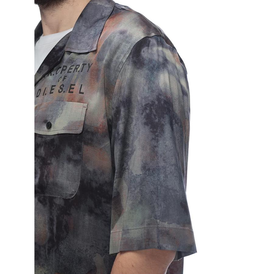 DIESEL（ディーゼル） メンズ シャツ 半袖 ロゴ カモフラージュ