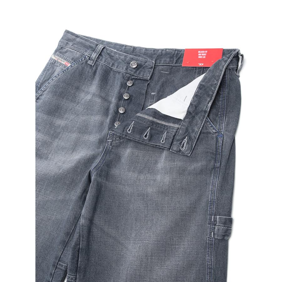 ディーゼル メンズ ジーンズ DIESEL ロゴ D-LIVERY ボタンフライ ペインター デニム パンツ DSA1926609N83 ブランド ボトムス ダークグレーの画像