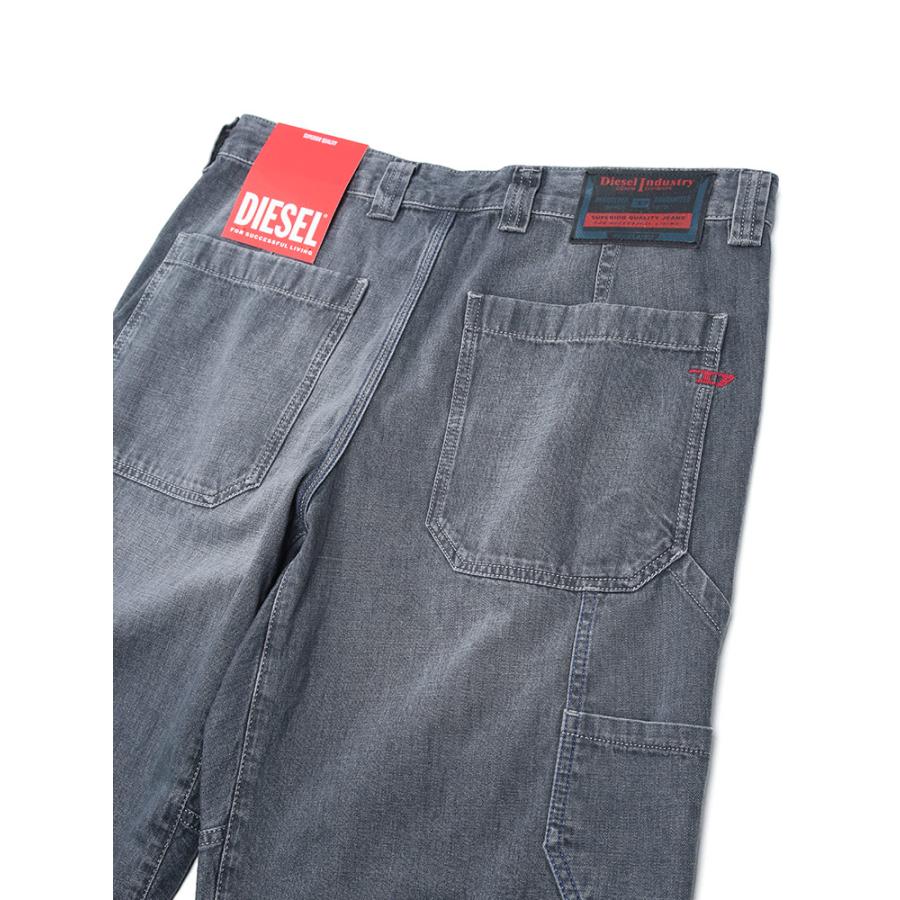 ディーゼル メンズ ジーンズ DIESEL ロゴ D-LIVERY ボタンフライ ペインター デニム パンツ DSA1926609N83 ブランド ボトムス ダークグレーの画像