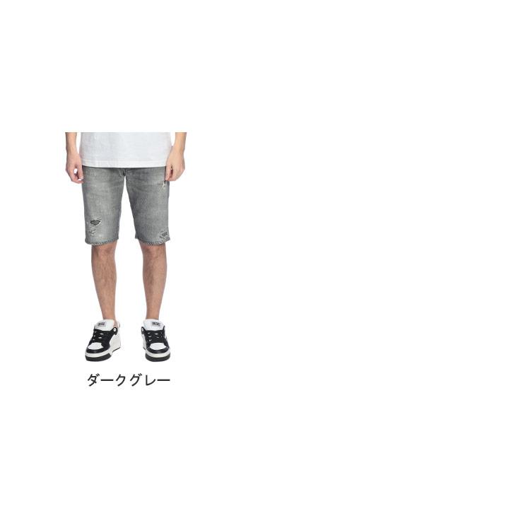 DIESEL（ディーゼル） メンズ ショートパンツ ロゴ D-KROOLEY ダメージ