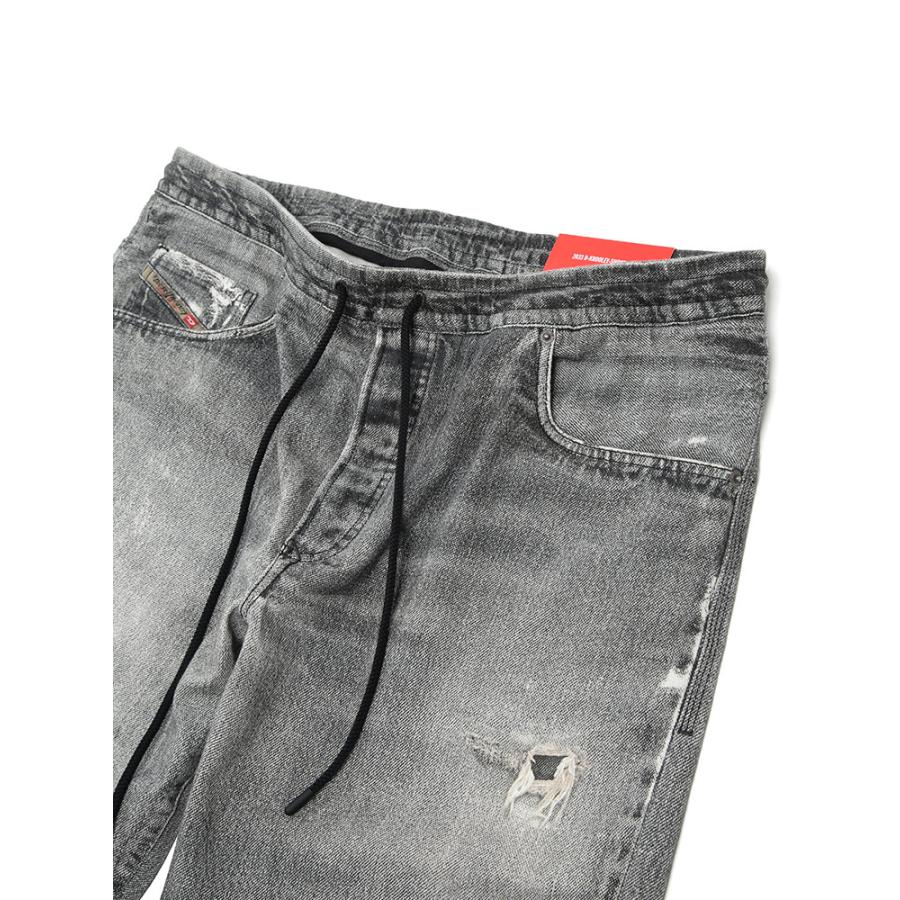 23AW ディーゼル DIESEL メタル Dロゴ 短丈 クロップドデニムトップ DIESEL（ディーゼル） メンズ ショートパンツ ロゴ D-KROOLEY ダメージ