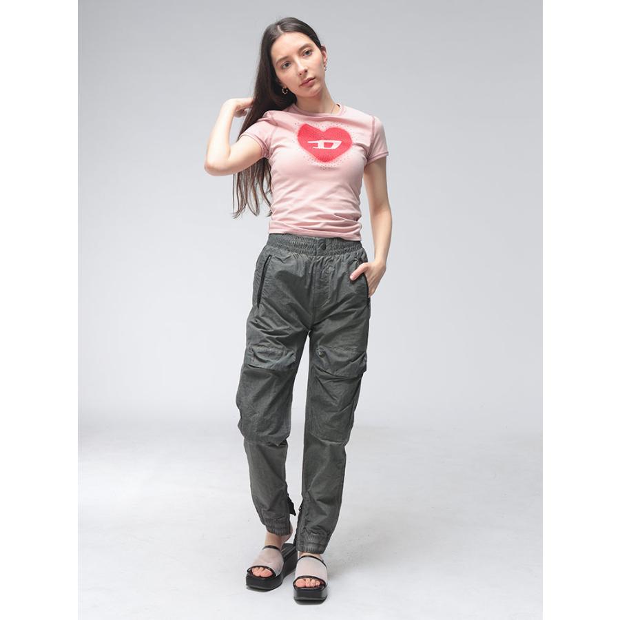 DIESEL（ディーゼル） レディース Tシャツ 半袖 ロゴ ハート プリント