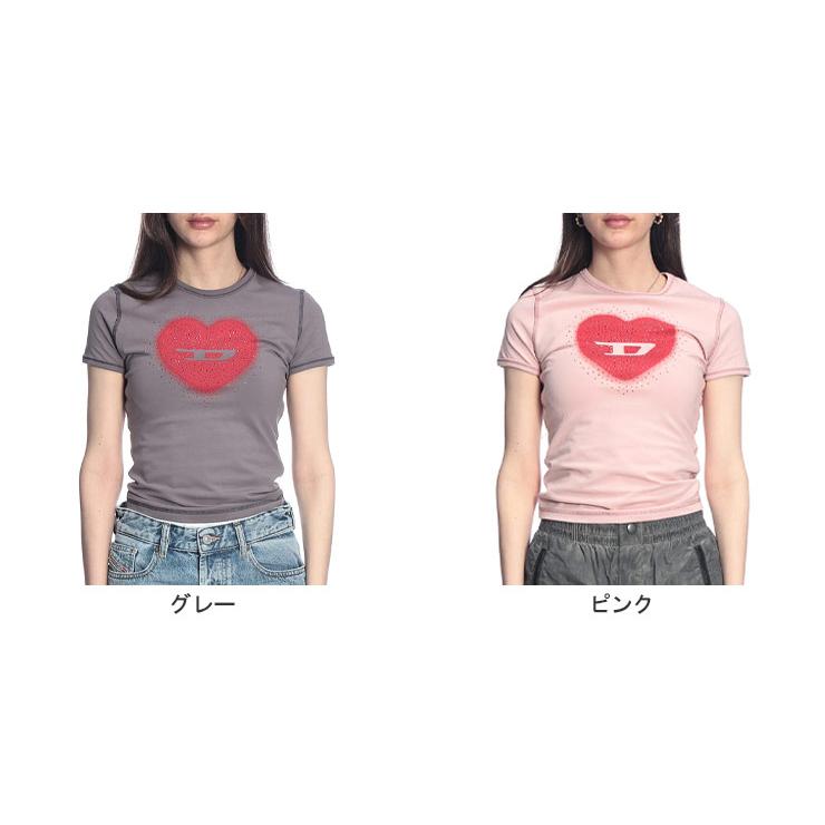 美品　DIESEL ハートロゴ ピンク Tシャツ DIESEL（ディーゼル） レディース Tシャツ 半袖 ロゴ ハート プリント