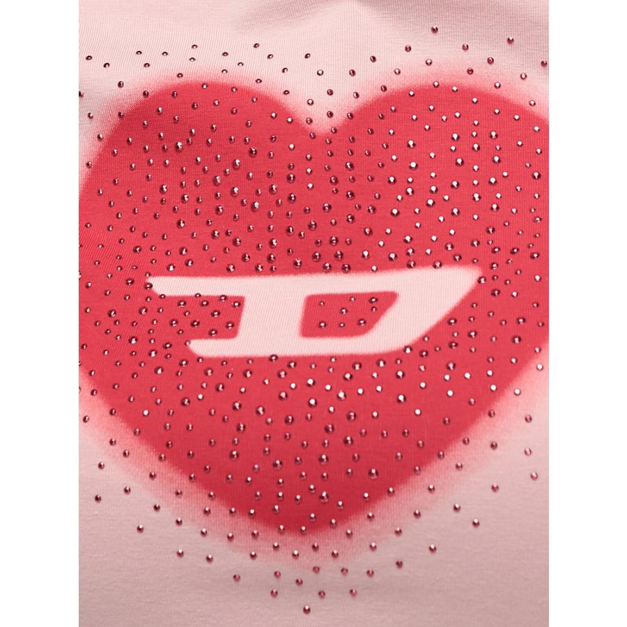 DIESEL（ディーゼル） レディース Tシャツ 半袖 ロゴ ハート プリント