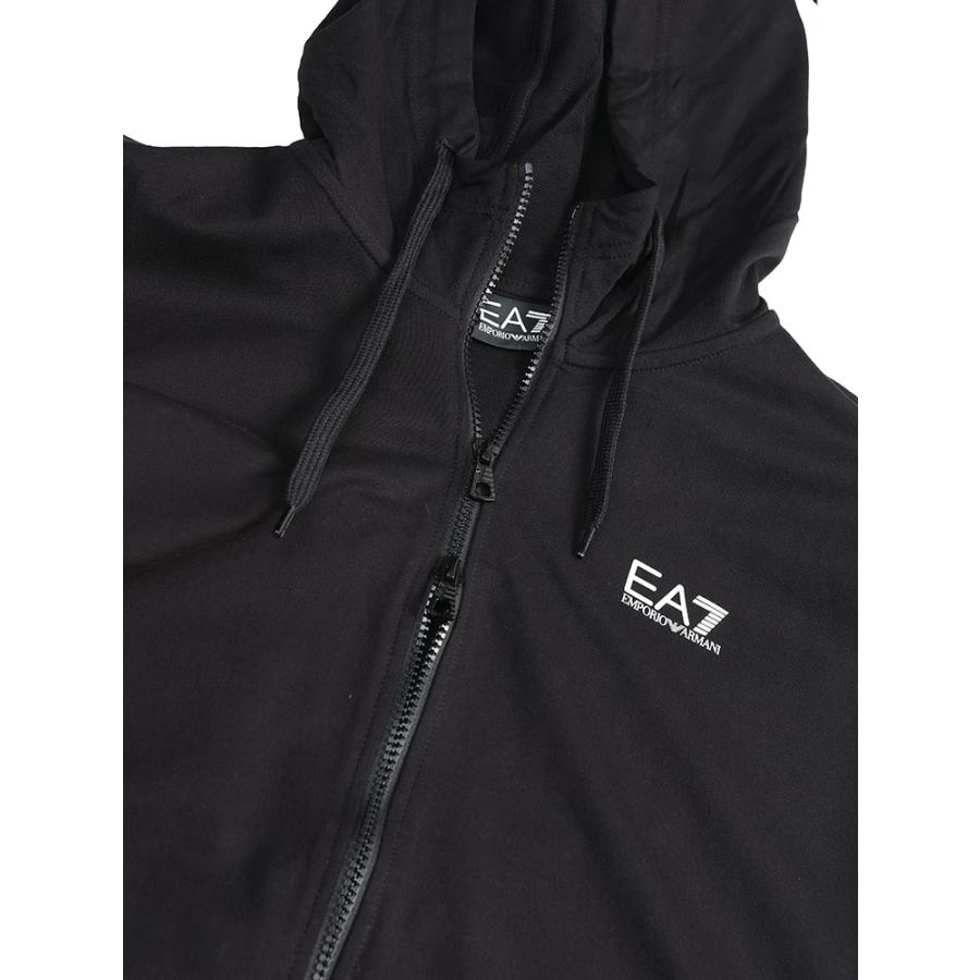 エンポリオアルマーニ メンズ パーカー 長袖 EMPORIO ARMANI ロゴ プリント フルジップ パーカー EA78NPM33PJVRZ ブランド トップス ブラックの画像