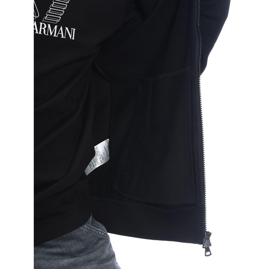 エンポリオアルマーニ メンズ パーカー 長袖 EMPORIO ARMANI ロゴ プリント フルジップ パーカー EA78NPM33PJVRZ ブランド トップス ブラックの画像