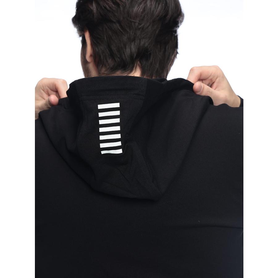 エンポリオアルマーニ メンズ パーカー 長袖 EMPORIO ARMANI ロゴ プリント フルジップ パーカー EA78NPM33PJVRZ ブランド トップス ブラックの画像