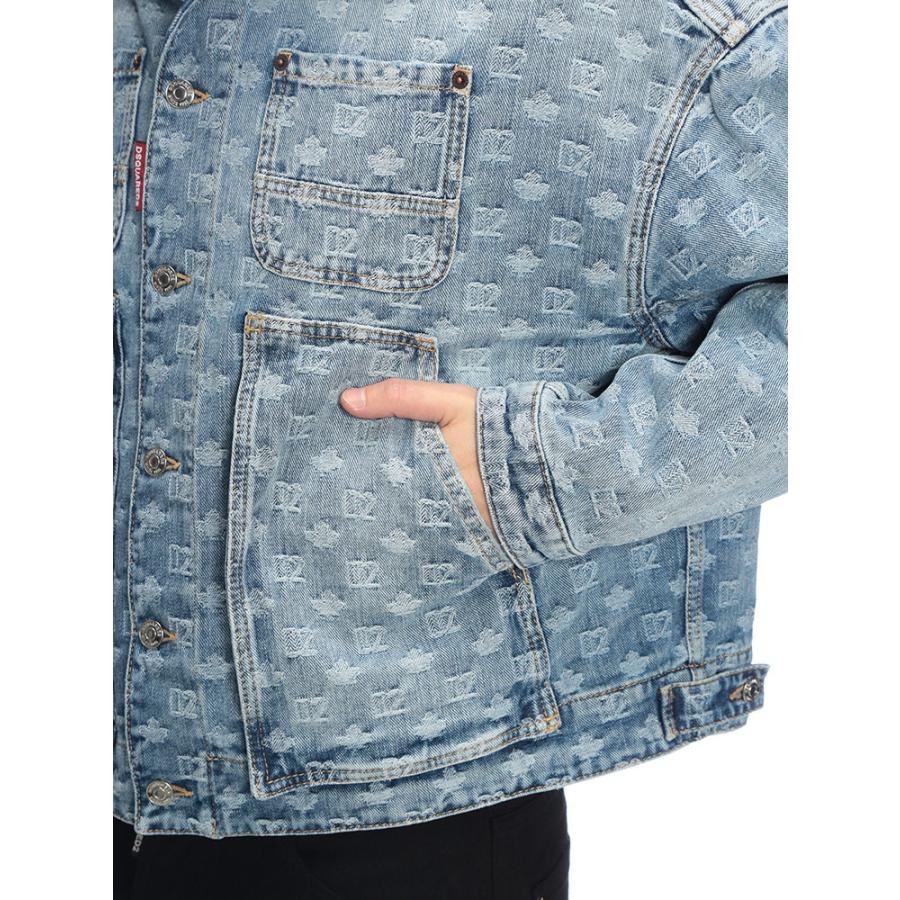 DSQUARED² デニムジャケット サイズ50 DSQUARED2（ディースクエアード） メンズ デニムジャケット ロゴ 総柄