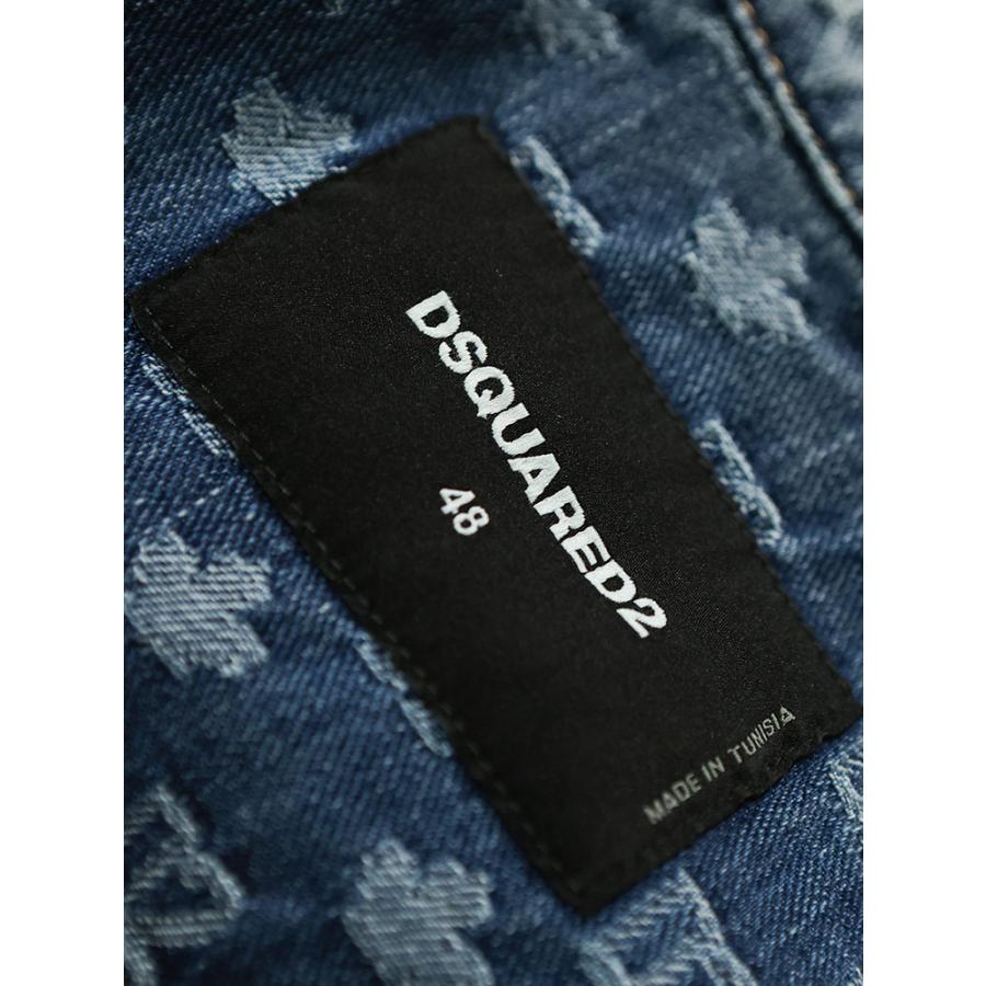 DSQUARED2（ディースクエアード） メンズ デニムジャケット ロゴ 総柄