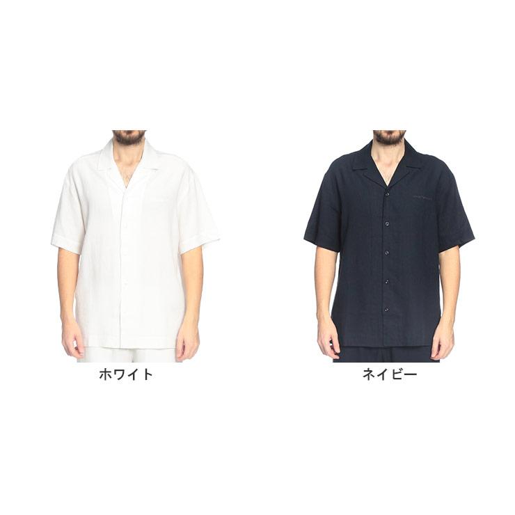 EMPORIO ARMANI エンポリオアルマーニ メンズ シャツ 半袖 麻混 ワン