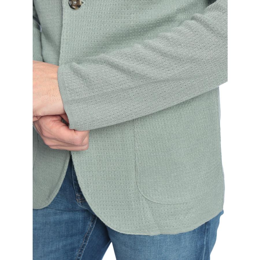 ラルディーニ LARDINI メンズ ニットジャケット コットンリネン シングル 2ツ釦 テーラード LDLJM70PA66006 ブランド アウター ニット ジャケット フォーマル 春の画像