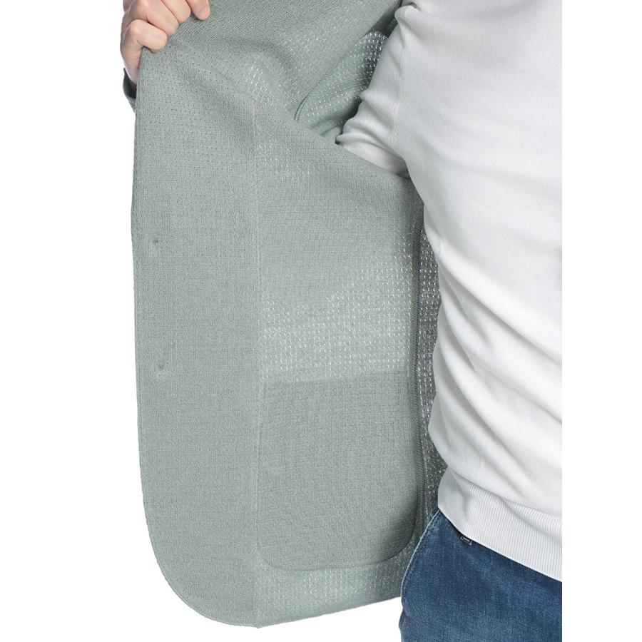 ラルディーニ LARDINI メンズ ニットジャケット コットンリネン シングル 2ツ釦 テーラード LDLJM70PA66006 ブランド アウター ニット ジャケット フォーマル 春の画像