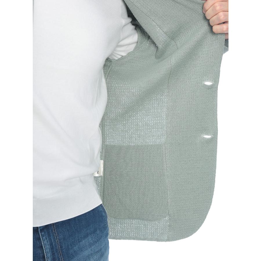 ラルディーニ LARDINI メンズ ニットジャケット コットンリネン シングル 2ツ釦 テーラード LDLJM70PA66006 ブランド アウター ニット ジャケット フォーマル 春の画像