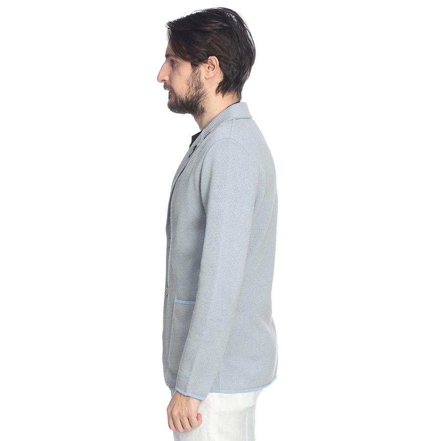 ラルディーニ LARDINI メンズ ニットジャケット マーセライズコットン シングル 2ツ釦 テーラード LDLJM70CN64011 ブランド アウター ニット ジャケットの画像