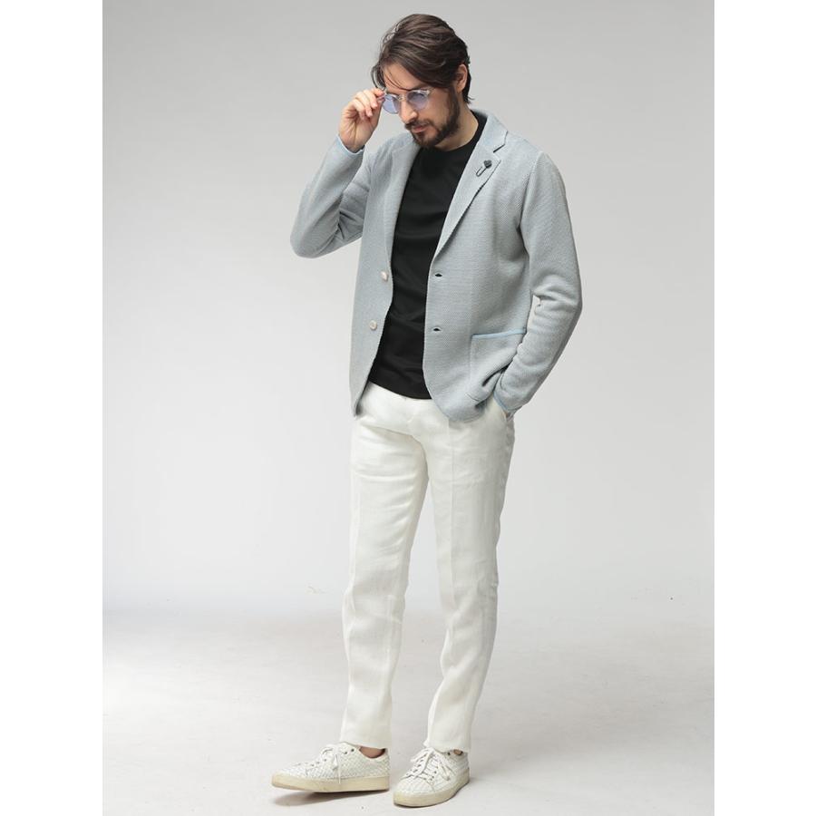 ラルディーニ LARDINI メンズ ニットジャケット マーセライズコットン シングル 2ツ釦 テーラード LDLJM70CN64011 ブランド アウター ニット ジャケットの画像