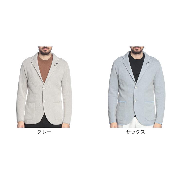 ラルディーニ LARDINI メンズ ニットジャケット マーセライズコットン シングル 2ツ釦 テーラード LDLJM70CN64011 ブランド アウター ニット ジャケットの画像