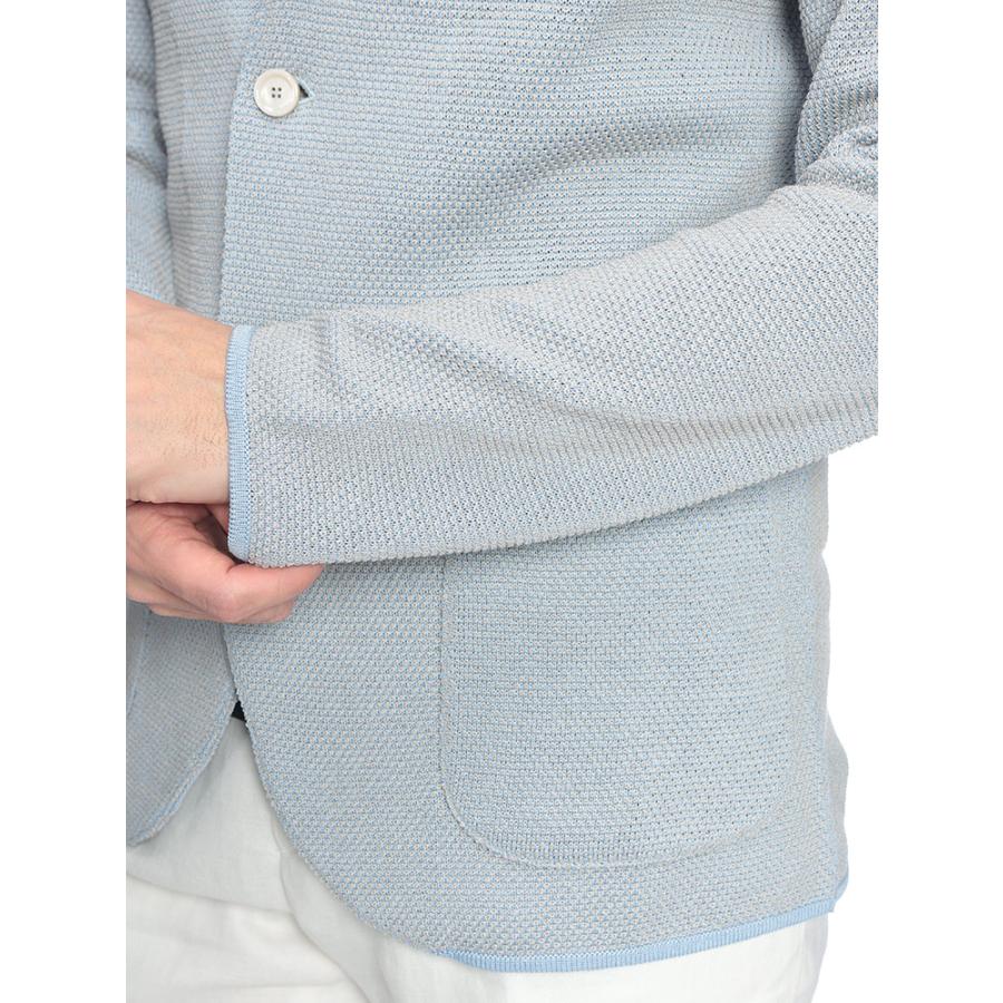 ラルディーニ LARDINI メンズ ニットジャケット マーセライズコットン シングル 2ツ釦 テーラード LDLJM70CN64011 ブランド アウター ニット ジャケットの画像
