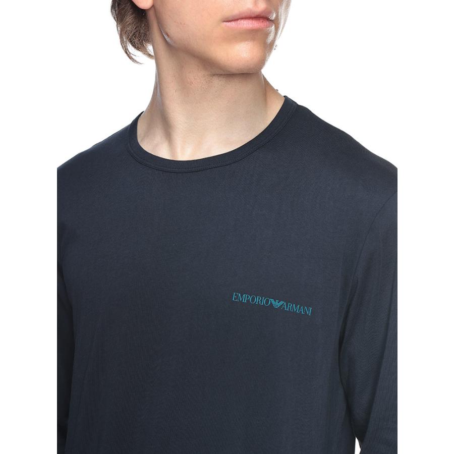 【SALE】EMPORIO ARMANI 長袖カットソー ネイビー L EMPORIO ARMANI エンポリオアルマーニ メンズ Tシャツ 長袖 胸ロゴ