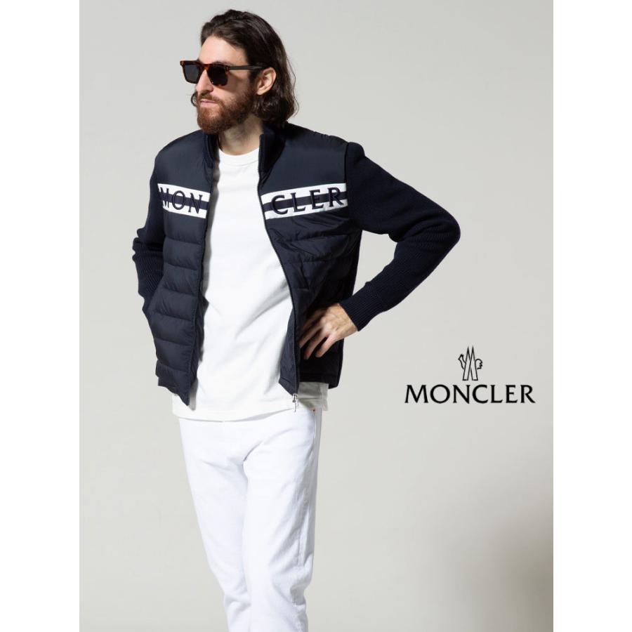 モンクレール メンズ MONCLER ロゴ 刺繍 ニットダウン ジャケット スタンドカラー ブランド アウター ブルゾン MC9B00001M1131｜zen｜03