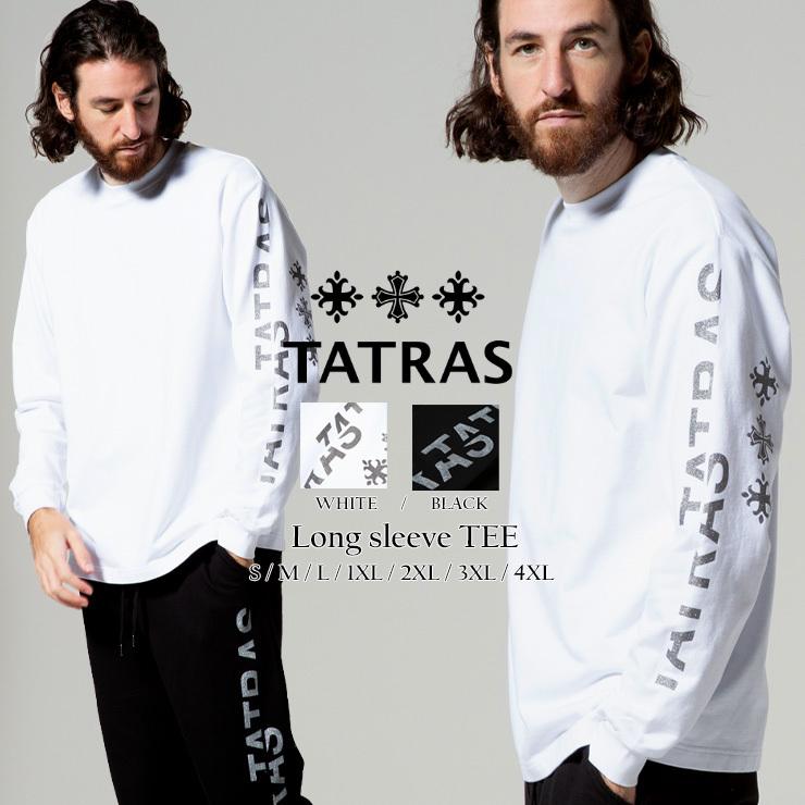 タトラス メンズ TATRAS ロゴ ラメプリント クルーネック 長袖 Tシャツ ブランド トップス ロンT スウェット ライトオンス