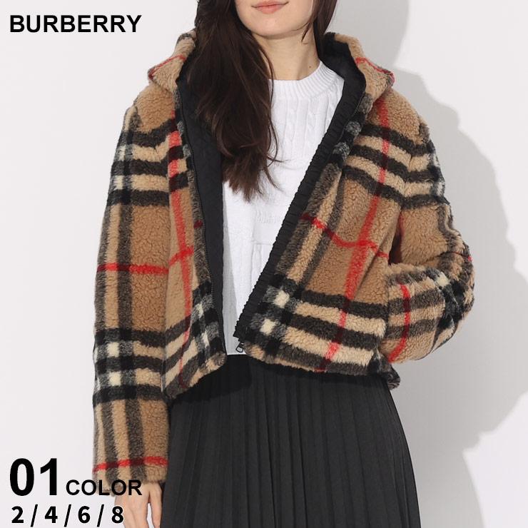 バーバリー アウター BURBERRY レディース ボア チェック フリース