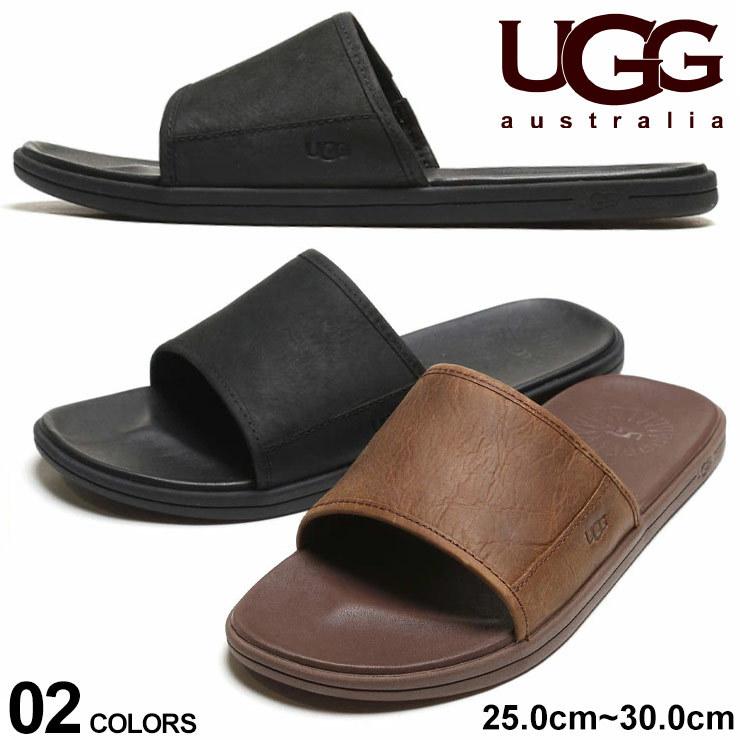 アグ オーストラリア メンズ Ugg Australia レザー スライドサンダル Seaside Slide Luggage Black ブランド レザーサンダル Ugg ゼンオンライン 通販 Yahoo ショッピング