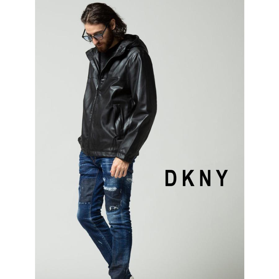 DKNY ダナキャランニューヨーク ライダース パーカー フェイクレザー