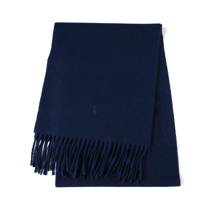 新品 POLO RALPH LAUREN ストール ブルー×ネイビー ウール POLO RALPH LAUREN（ポロ・ラルフローレン） メンズ マフラー ブランド