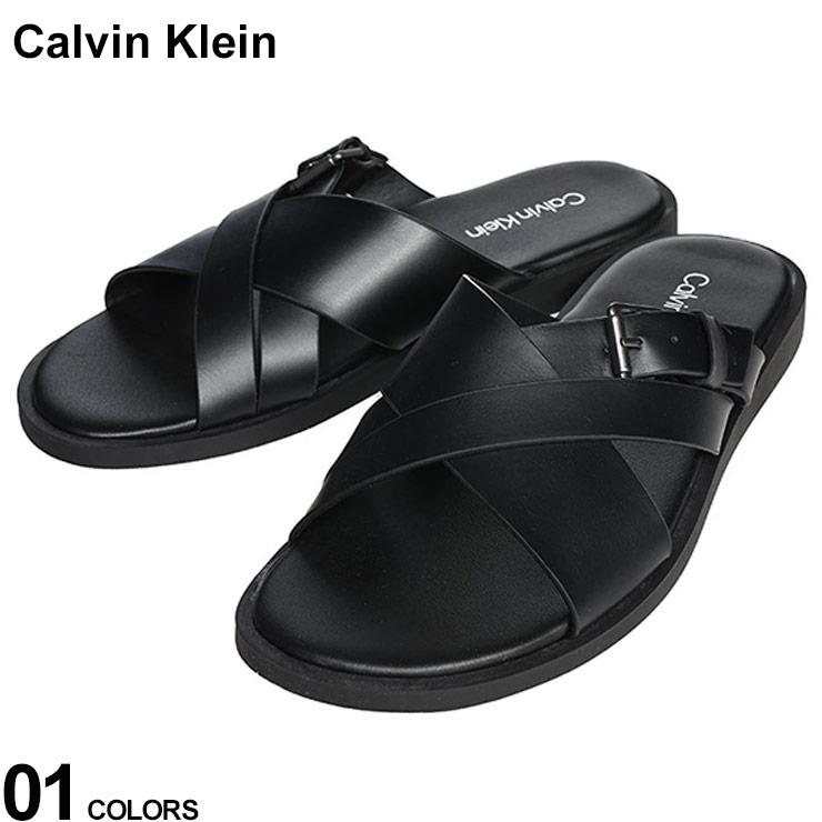 Calvin Klein (カルバンクライン) バックル留め クロスストラップ 