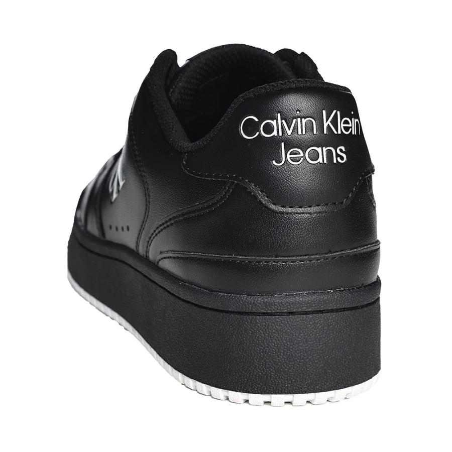 カルバンクライン　レースアップスニーカー　新品 Calvin Klein カルバンクライン レザー 切替 ロゴプリント 厚底