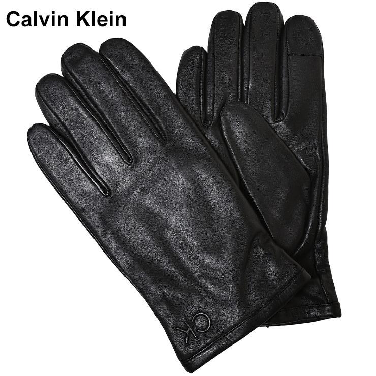 カルバンクライン　レザー手袋 Calvin Klein カルバンクライン レザー 裏フリース グローブ
